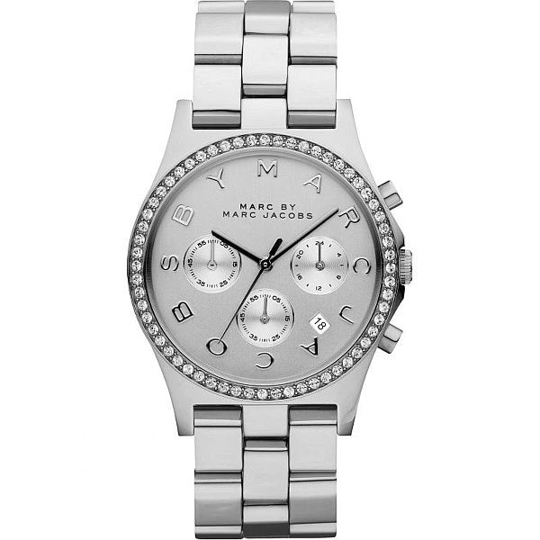 Marc Jacobs Ladies Henry Glitz Silver Watch