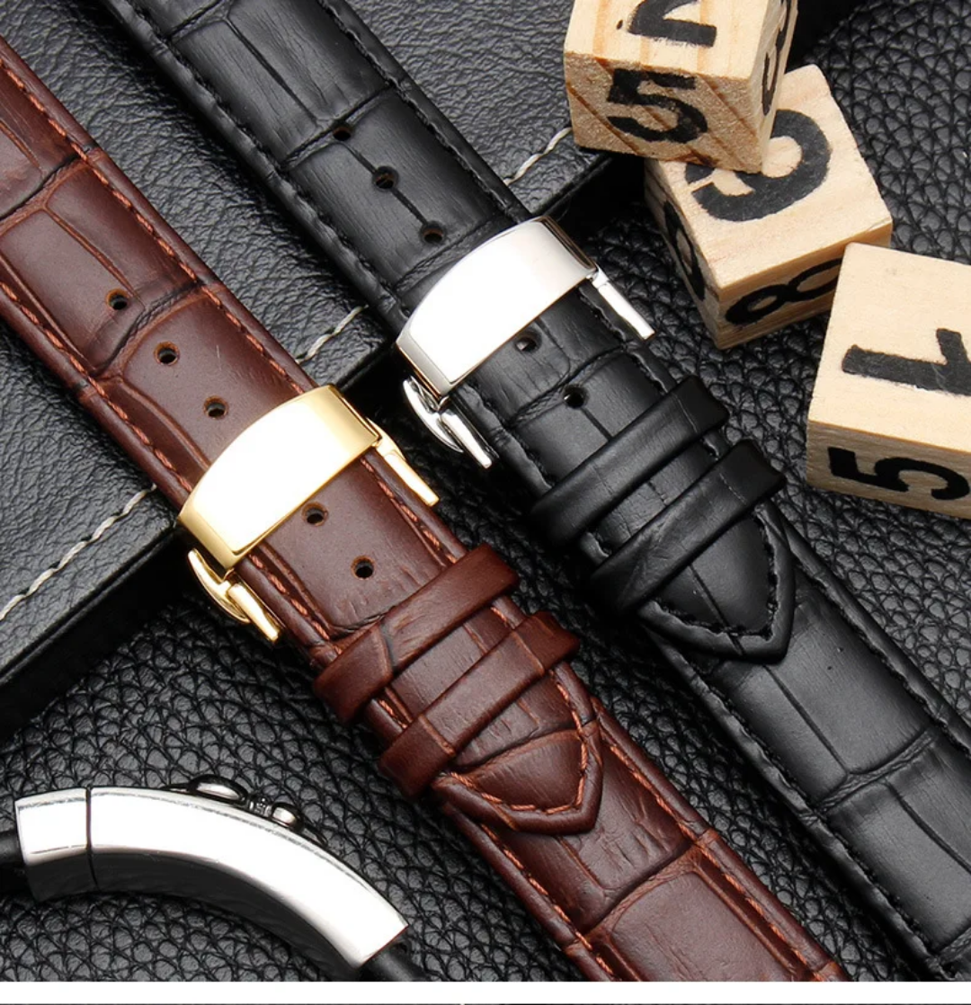 Crocodile Style Leather Watch Bands